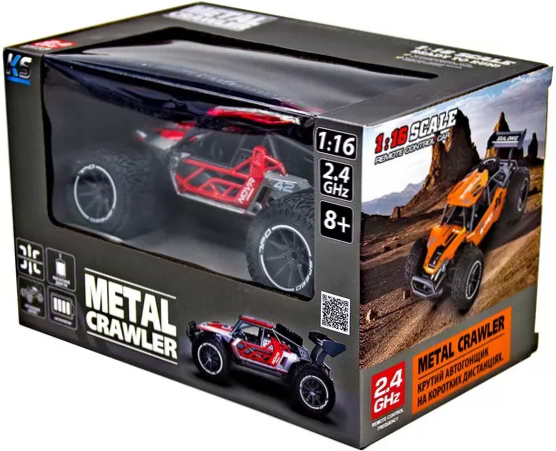 Фото - Радіокерована машинка Sulong Toys METAL CRAWLER з р/к - NOVA (сіро-червоний, метал. корпус, акум.3,7V, 1:16) (SL-231RHGR)