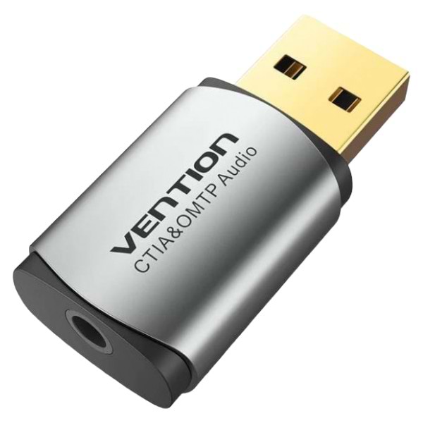 Звуковая карта Vention Audio USB - 1х3,5 мм jack 4pin Metal (OMTP-CTIA)