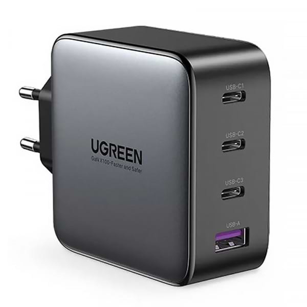 Мережевий зарядний пристрій UGREEN CD226 4xUSB 100W GaN (3хUSB-C+USB-A) Gray (90575) - Фото 1