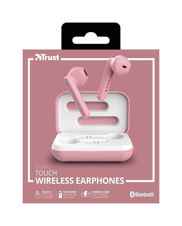 Фото - Навушники вкладиші бездротові TWS Trust Primo Touch True Wireless Mic Pink (23782)
