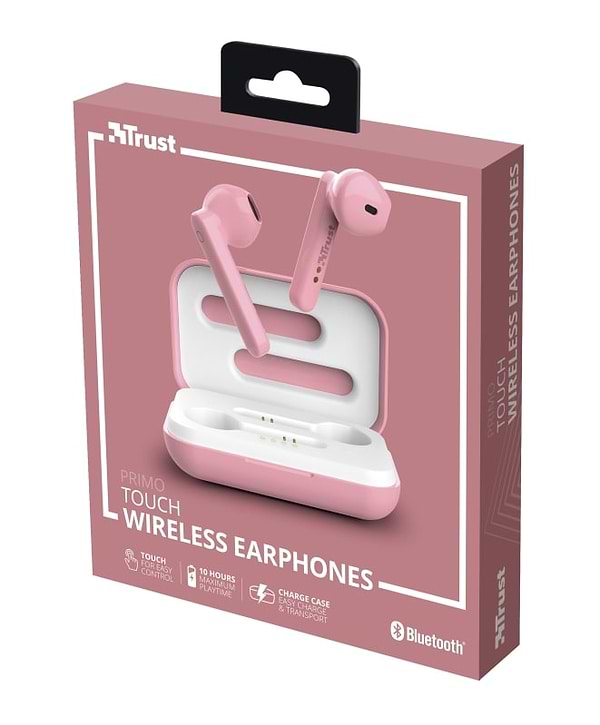 Фото - Навушники вкладиші бездротові TWS Trust Primo Touch True Wireless Mic Pink (23782)