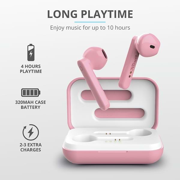 Фото - Навушники вкладиші бездротові TWS Trust Primo Touch True Wireless Mic Pink (23782)