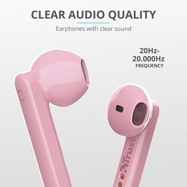 Фото - Навушники вкладиші бездротові TWS Trust Primo Touch True Wireless Mic Pink (23782)
