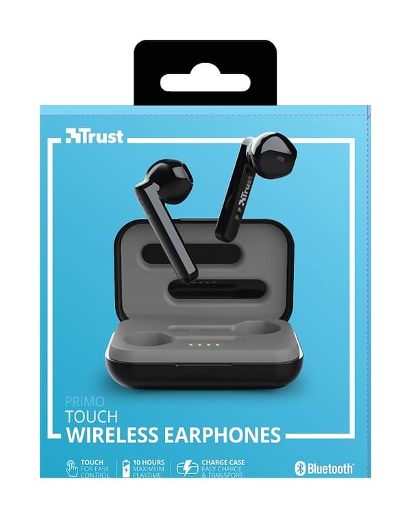 Фото - Навушники вкладиші бездротові TWS Trust Primo Touch True Wireless Mic Black (23712)