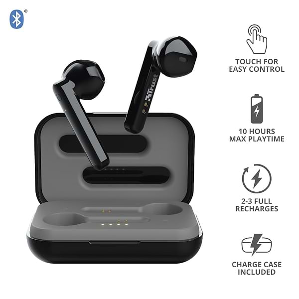 Фото - Навушники вкладиші бездротові TWS Trust Primo Touch True Wireless Mic Black (23712)