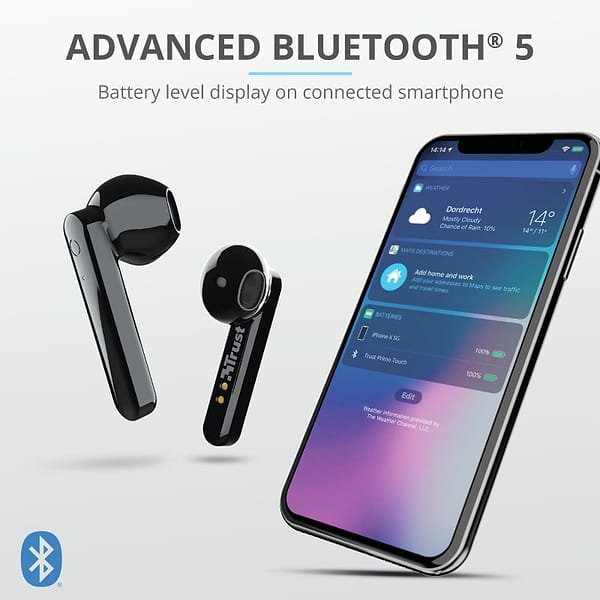 Фото - Навушники вкладиші бездротові TWS Trust Primo Touch True Wireless Mic Black (23712)