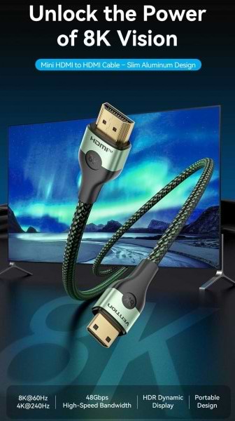 Фото - Кабель HDMI Vention HDMI M - Mini M 2.0m V2.1 (AGJGH)