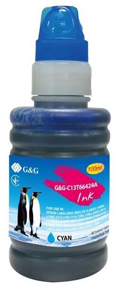 Чернила G&G Epson L100/L200 Cyan (G&G-C13T66424A) - Фото 1
