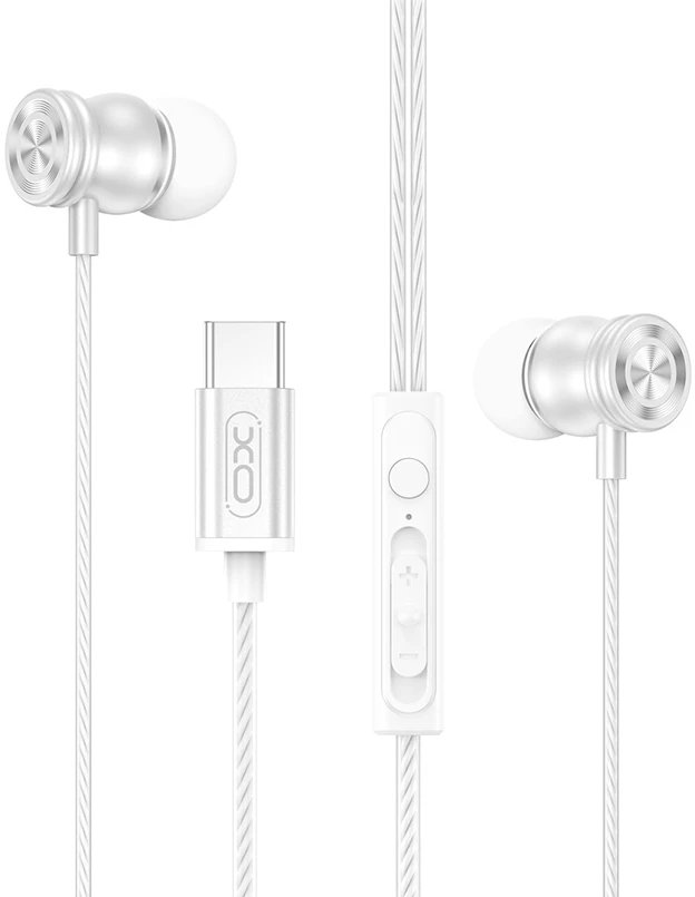 Наушники вкладыши проводные XO EP80 In ear Type-C Digital Decoded Metal Earphones, white (XO-EP80)