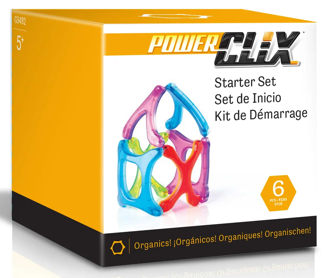 Магнітний конструктор Guidecraft PowerClix Organics Базовий набір, 6 деталей (G9482)