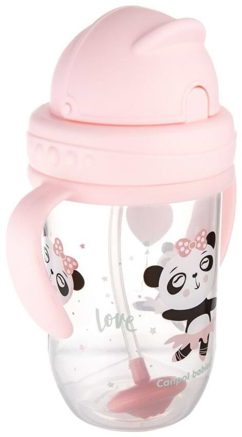Фото - Поильник-непроливайка детский Canpol babies EXOTIC с трубочкой и утяжелителем, 270 мл. (56/606_pin)