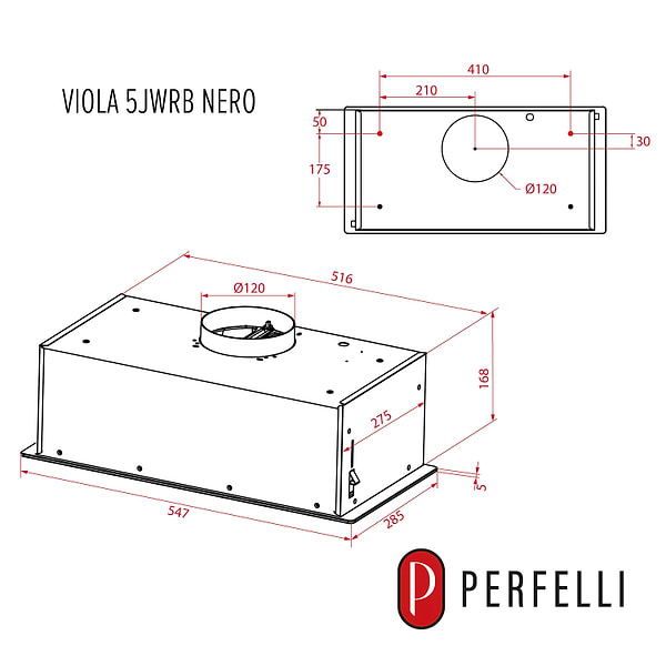 Фото - Вытяжка встраиваемая Perfelli VIOLA 5JWRB NERO
