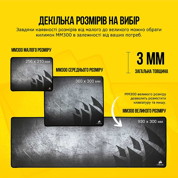 Фото - Килимок для миші ігровий Corsair MM300 Pro Medium (CH-9413631-WW)