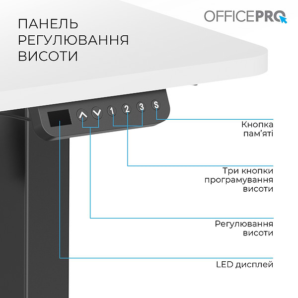 Фото - Стіл комп'ютерний OfficePro ODE1470WB White/Black