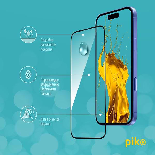 Фото - Захисне скло для смартфону Piko Full Glue for Apple iPhone 16 Plus Black (1283126593390)
