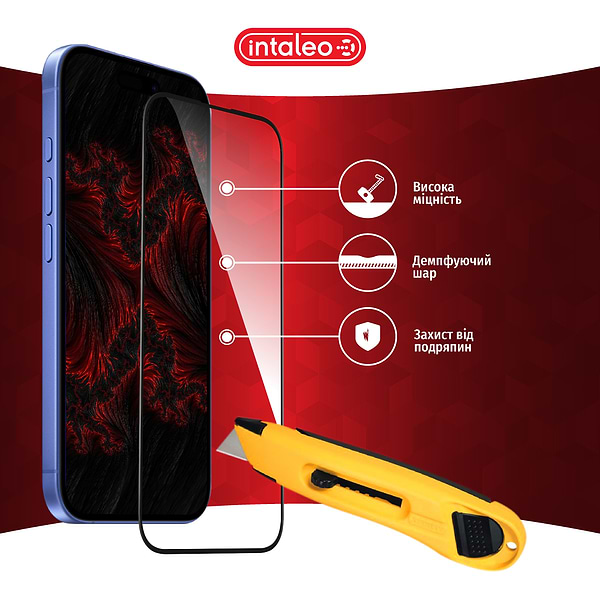 Фото - Захисне скло для смартфону Intaleo Full Glue for Apple iPhone 16 Plus Black (1283126593796)