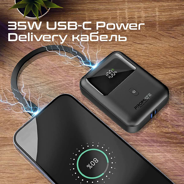 Фото - Батарея мобільна Promate 10000mAh (powerpod-10.black)