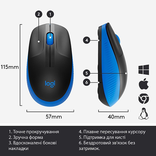 Фото - Миша бездротова Logitech M190 Blue (910-005907)