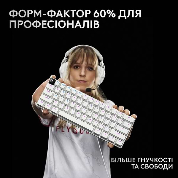Фото - Клавиатура беспроводная игровая Logitech G Pro X 60 LightSpeed White (920-011930)