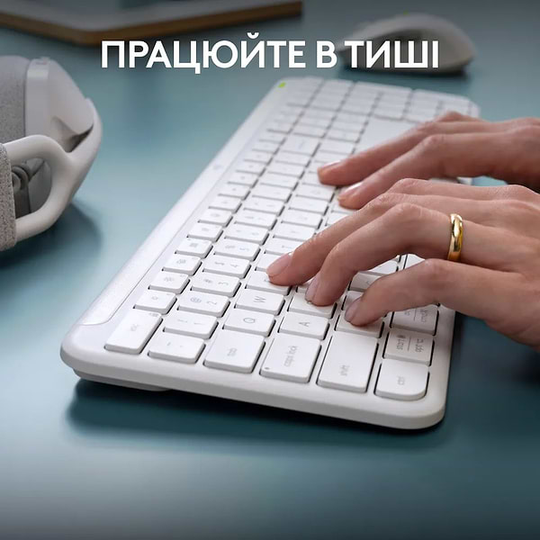 Фото - Клавіатура + миша бездротова Logitech Signature Slim Combo MK950 White (920-012491)