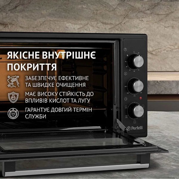 Фото - Печь электрическая Perfelli TRIMO 48 BLACK