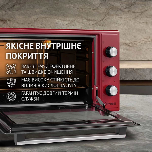 Фото - Піч електрична Perfelli TRIMO 48 RED