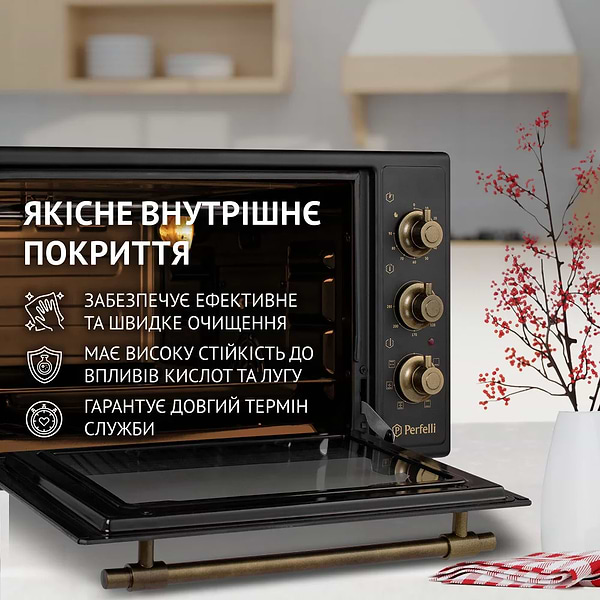 Фото - Печь электрическая Perfelli LAGGIO 37 BLACK RETRO