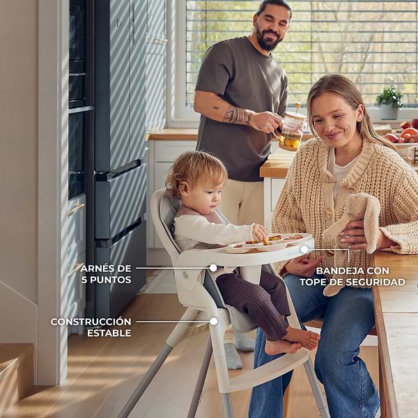 Фото - Стульчик для кормления классический Kinderkraft Dinnly Grey (KHDINN00LGR0000)