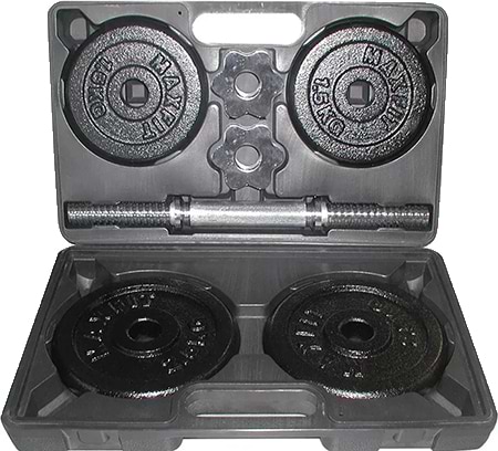 Набір гантелей і штанг Toorx 10 кг з кейсом (VAL-10DGN)