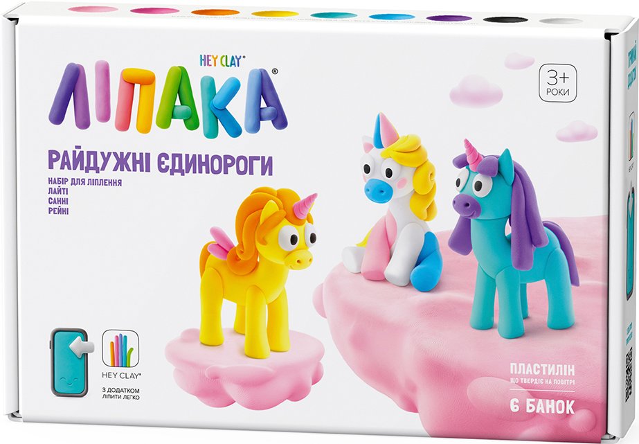 Масса для лепки Ліпака Радужные единороги: Лайти, Санни, Рейни (60053-UA01)