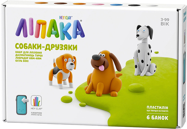Фото - Маса для ліплення Ліпака СОБАКИ-ДРУЗІ: ДАЛМАТИНЕЦЬ ТУРБО, ЛАБРАДОР НЯМ-НЯМ, БІГЛЬ ВОКИ (60058-UA01)