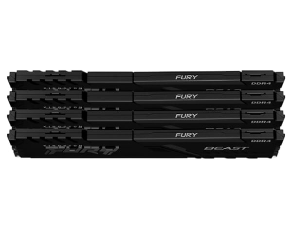 Фото - Память DDR Kingston 64GB DDR4 CL16 DIMM (Kit of 4) 1Gx8 FURY Beast Black (KF432C16BB1K4/64)