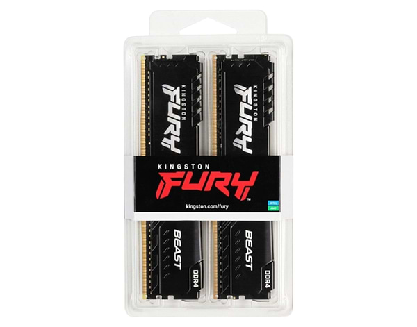 Фото - Память DDR Kingston 64GB DDR4 CL16 DIMM (Kit of 4) 1Gx8 FURY Beast Black (KF432C16BB1K4/64)