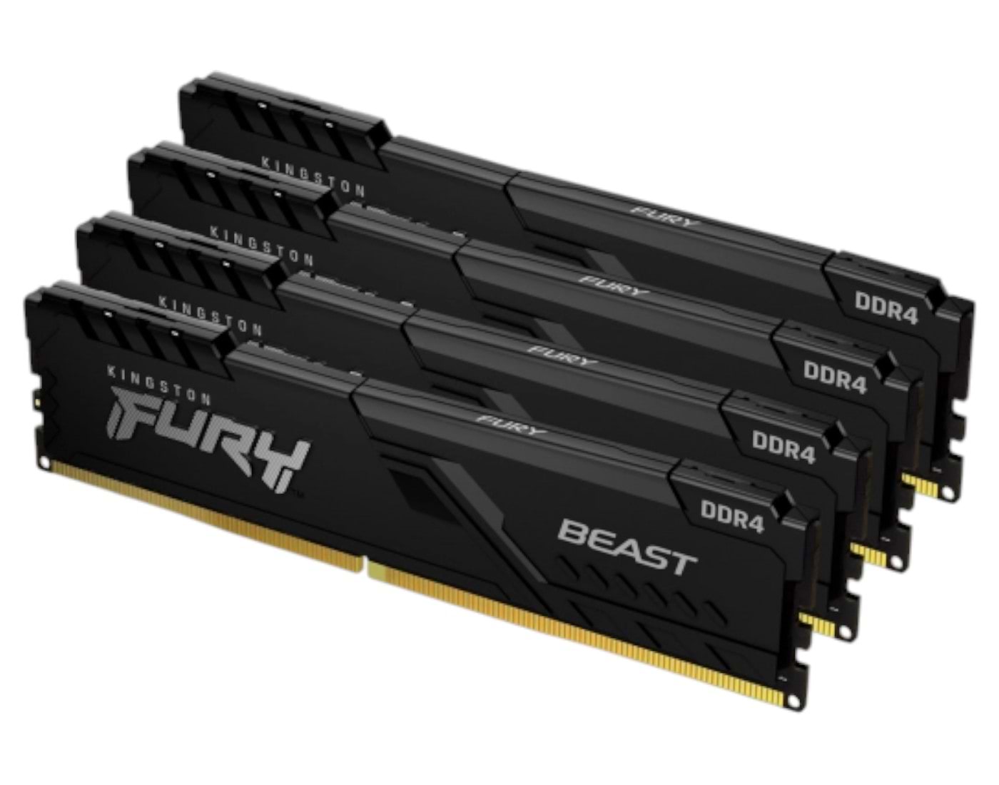 Память DDR Kingston 64GB DDR4 CL16 DIMM (Kit of 4) 1Gx8 FURY Beast Black (KF432C16BB1K4/64)