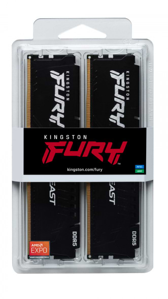 Фото - Память DDR Kingston DDR5 32GB 5200 MHz Fury Beast Black (KF552C36BBEK2-32)