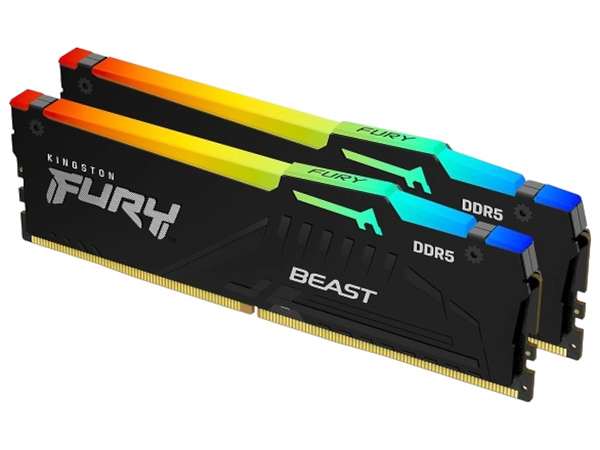 Фото - Память DDR Kingston Fury Beast RGB 64GB (2x32) DDR5 6400 MHz (KF564C32BBAK2-64)