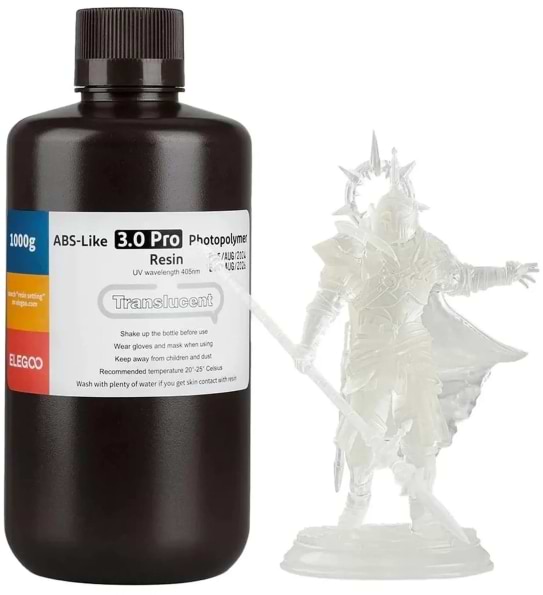 Резиновый фотополимер Elegoo ABS-like 3.0 pro 1кг полупрозрачная (50.103.0251)