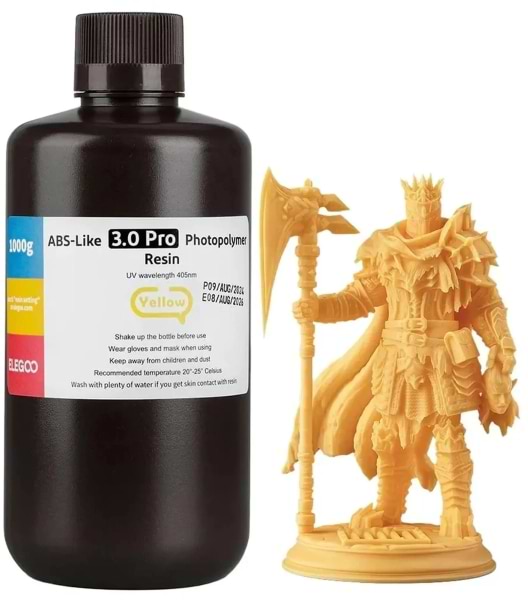 Резиновый фотополимер Elegoo ABS-like 3.0 pro 1кг желтая (50.103.0257)