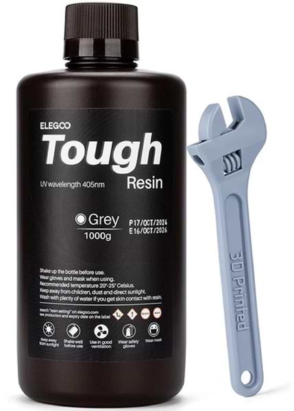 Резиновый фотополимер Elegoo Tough Resin 1кг серая (50.103.0274)