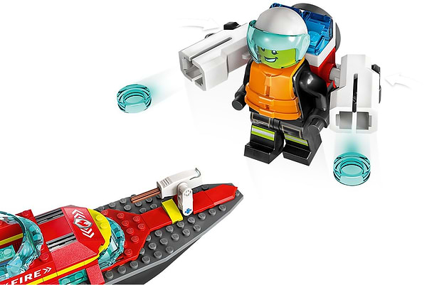 Фото - Конструктор LEGO City Човен пожежної бригади (60373)
