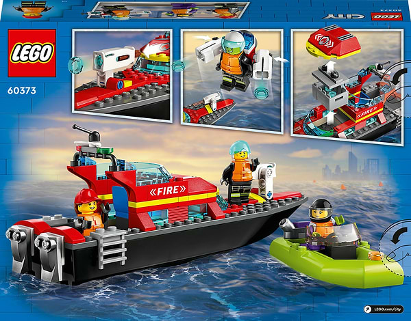 Фото - Конструктор LEGO City Човен пожежної бригади (60373)