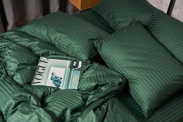 Фото - Підковдра полуторна євро Moon&Star Satin Stripe Stripe Verdant 160x220 см (MS-870000476)