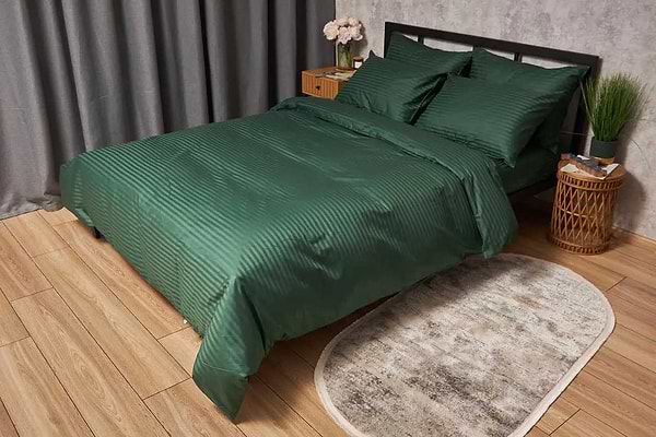 Фото - Підковдра полуторна Moon&Star Satin Stripe Stripe Verdant 143x210 см (MS-870000475)