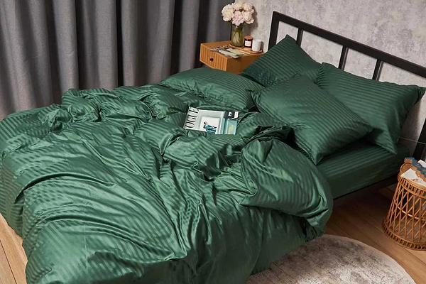 Фото - Підковдра полуторна Moon&Star Satin Stripe Stripe Verdant 143x210 см (MS-870000475)