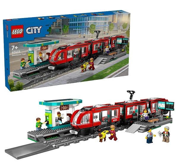 Фото - Конструктор LEGO City Трамвай и вокзал в центре города (60423)