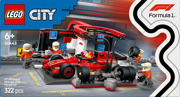 Фото - Конструктор LEGO City Піт-стоп і піт-екіпаж F1® з болідом Ferrari (60443)