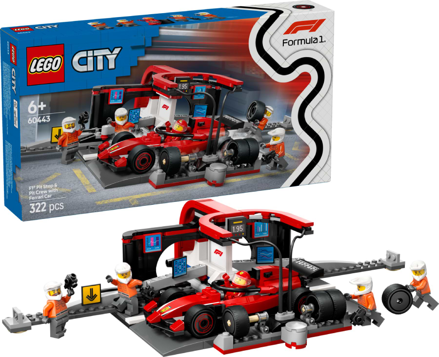Конструктор LEGO City Піт-стоп і піт-екіпаж F1® з болідом Ferrari (60443) - Фото 1