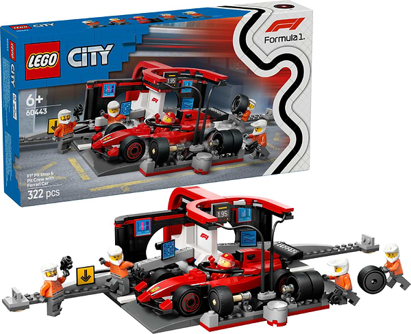 Фото - Конструктор LEGO City Піт-стоп і піт-екіпаж F1® з болідом Ferrari (60443)