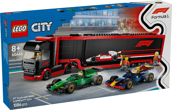Фото - Конструктор LEGO City Вантажівка F1® з автомобілями RB20 та AMR24 (60445)