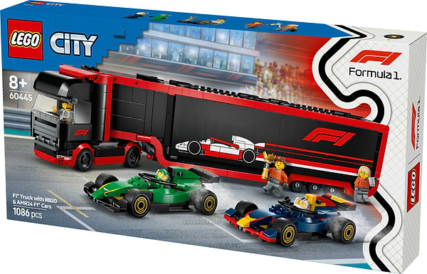 Фото - Конструктор LEGO City Вантажівка F1® з автомобілями RB20 та AMR24 (60445)